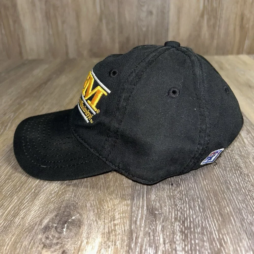 USM Southern Miss YOUTH Black Yellow Baseball Hat Cap Embroidered Cotton